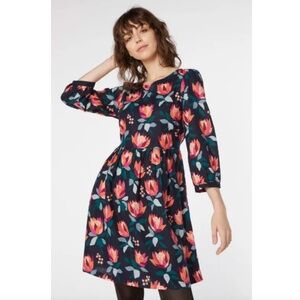 Princess Highway Linen Blend King Protea Long Sleeve Dress